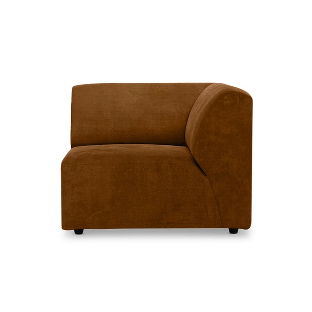 HKliving Jax Couch Modulsofa Ecke Rechts in Royal Velvet Caramel, Freisteller