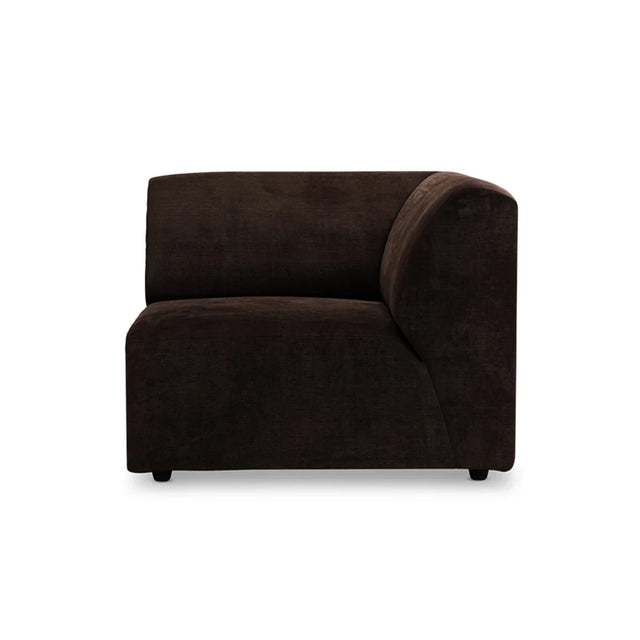 HKliving Jax Couch Modulsofa Ecke Rechts in Royal Velvet Espresso, Freisteller