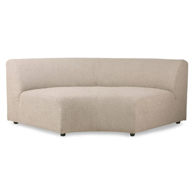 HKliving Jax Couch Modulsofa Rundung in Bouclé Taupe, Freisteller
