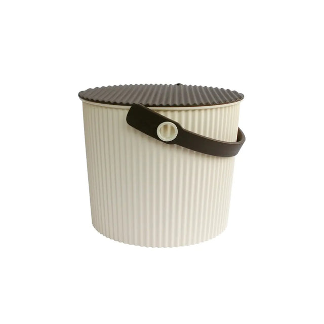 Hachiman Omnioutil Eimer 8 L in Ivory – japanischer Multifunktionseimer mit Deckel, BPA-frei, 100 % recyceltes Polypropylen