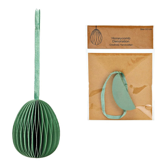 Osterei zum Haengen aus Papier Gruen Honeycomb - DesignWe.Love