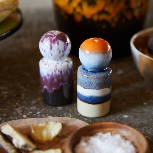HK Living Salzstreuer und Pfefferstreuer Stargaze 70s Ceramics – Keramik Streuer Ø 4,8 cm H 9,8 cm, ACE7280