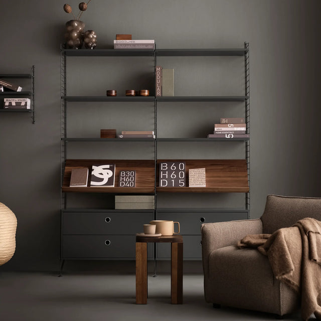 Regalboden 3er Set 58x30cm Dunkelgrau – String Furniture