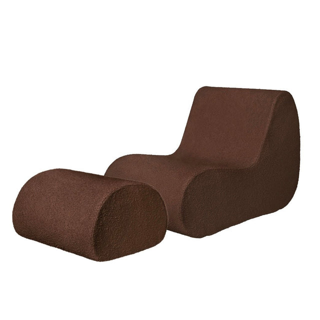 Rouli Set Sessel und Pouf chestnut brown - fermLIVING - DesignWe.Love