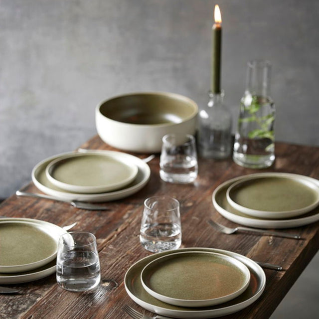 Salatschüssel Ø 25 cm Matte White/Matte Moss - Studio Round North - DesignWe.Love