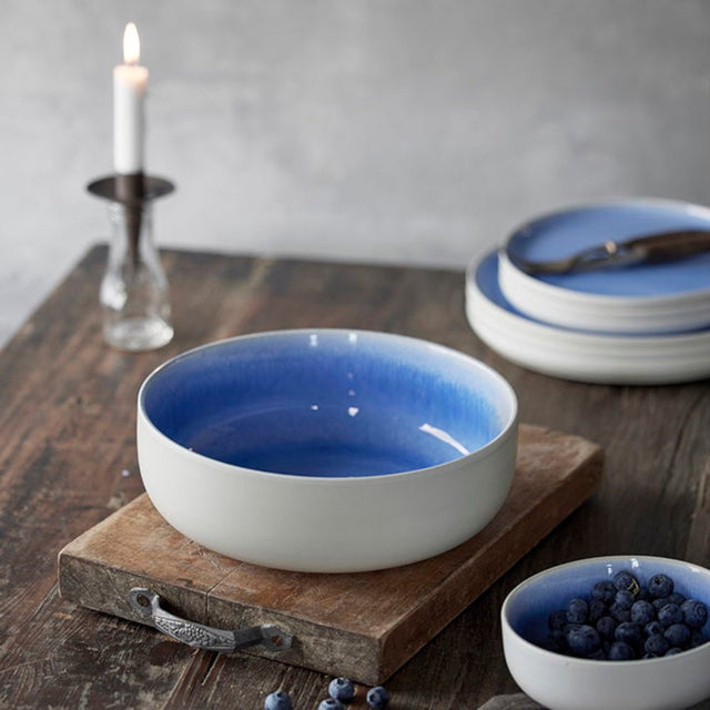 Salatschüssel Ø 25 cm Matte White/Shiny River - Studio Round North - DesignWe.Love