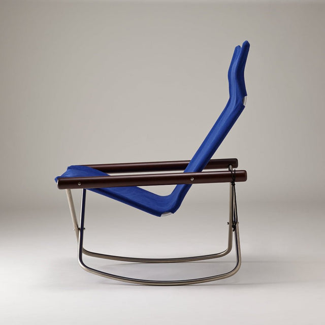 Nychair X Rocking Schaukelstuhl Blau Dunkelbraun – designwe.love