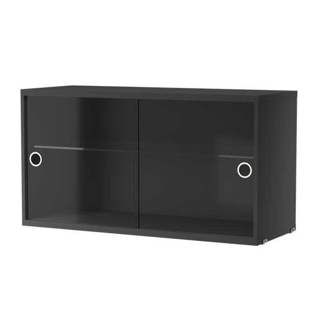 Schrank mit Glas-Schiebetüren 78x30cm Dunkelgrau – String Furniture