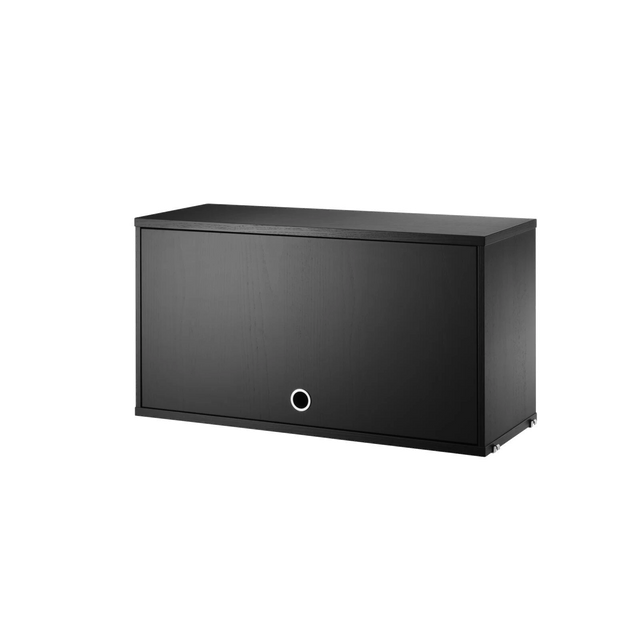 Schrank mit Klapptür 78x30cm Esche schwarz gebeizt – String Furniture