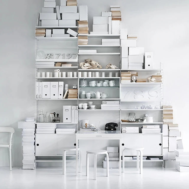 Schrank mit Schiebetüren 78x20cm Weiß – String Furniture