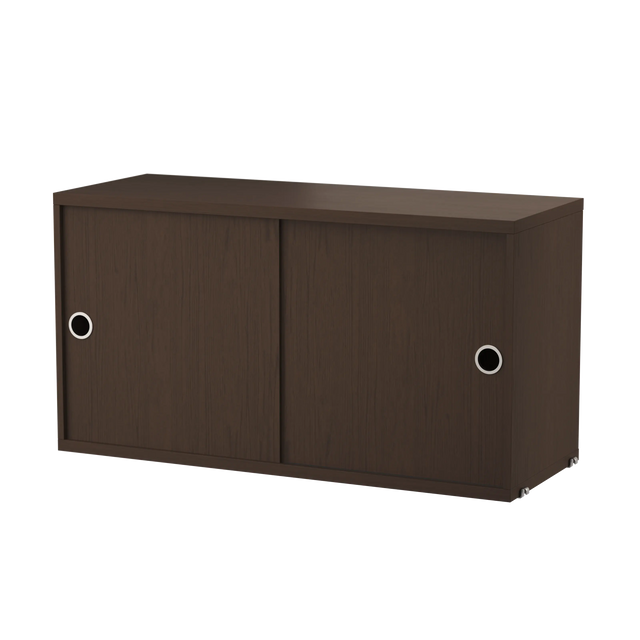 Schrank mit Schiebetüren 78x30cm Eiche dunkelbraun – String Furniture