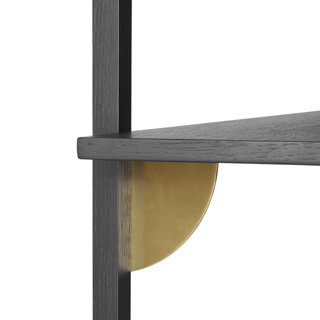 Sector Shelf Single Wide Schwarz/Messing - ferm Living - DesignWe.Love