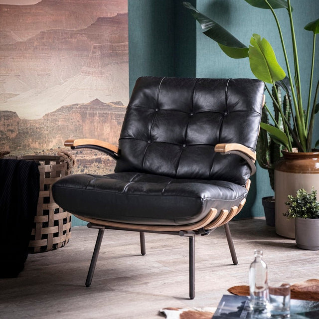 Sessel Bastiaan Java Leder Schwarz - Eleonora - DesignWe.Love