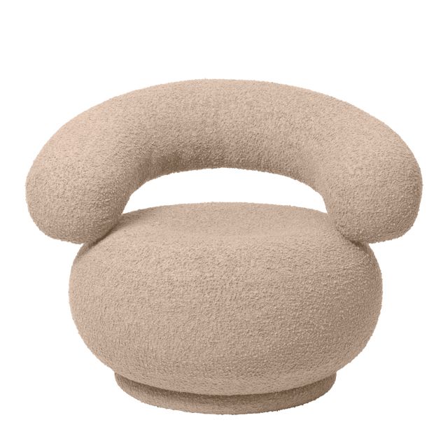 Sessel Orbo Loungechair - Raw Bouclé - Natural - Ferm Living - DesignWe.Love