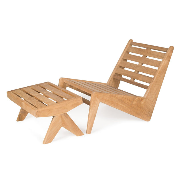 Set Outdoor Sessel und Ottoman Kangaroo Teakholz - Detjer - DesignWe.Love