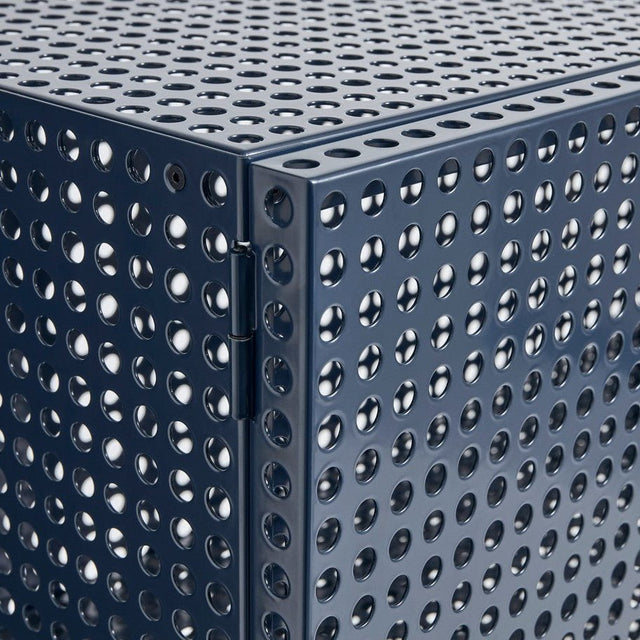 Sideboard Perforated Cabinet Floor Small Steel Blue - HAY - DesignWe.Love