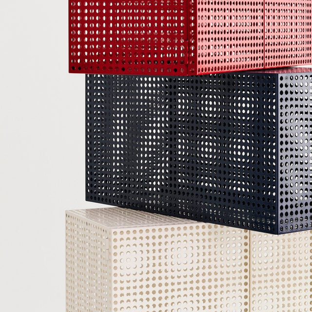 Sideboard Perforated Cabinet Floor Small Steel Blue - HAY - DesignWe.Love