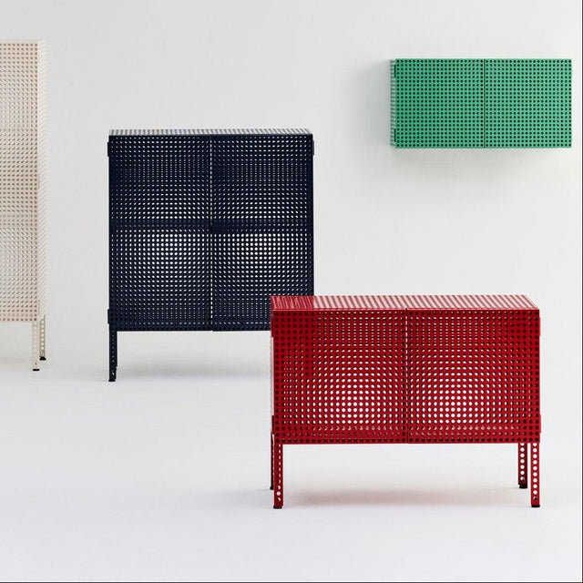 Sideboard Perforated Cabinet Floor Small Wine Red - HAY - DesignWe.Love