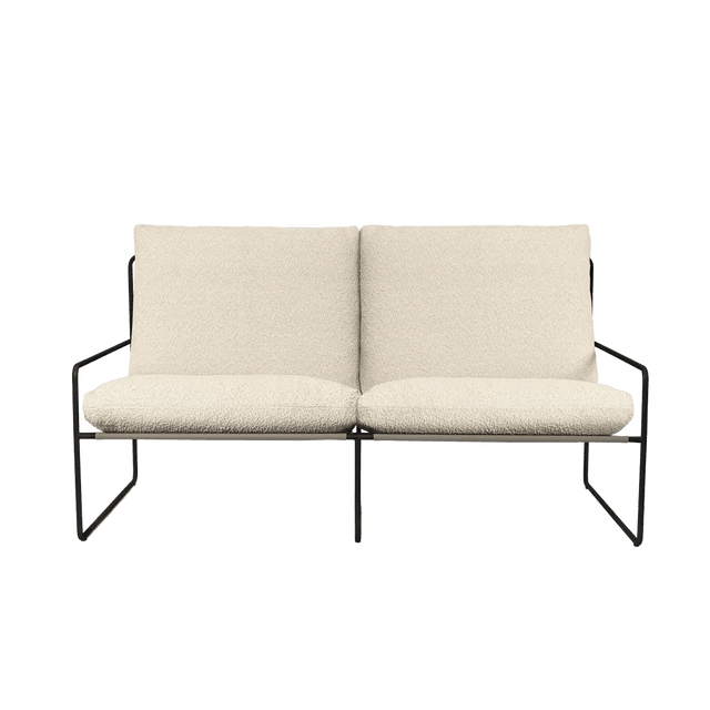 Sofa Desert 2 - Sitzer Pure Bouclé/Schwarz Outdoor - ferm LIVING - DesignWe.Love