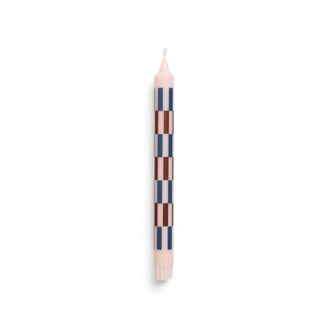Stabkerze Pattern Candle Light Pink/Bordeaux/Dark Blue - HAY - DesignWe.Love