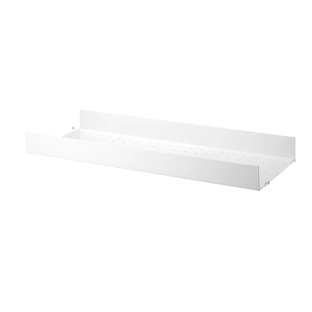 String Furniture Metallboden 78×30 cm Weiß mit hoher Kante – Regalboden für das String System