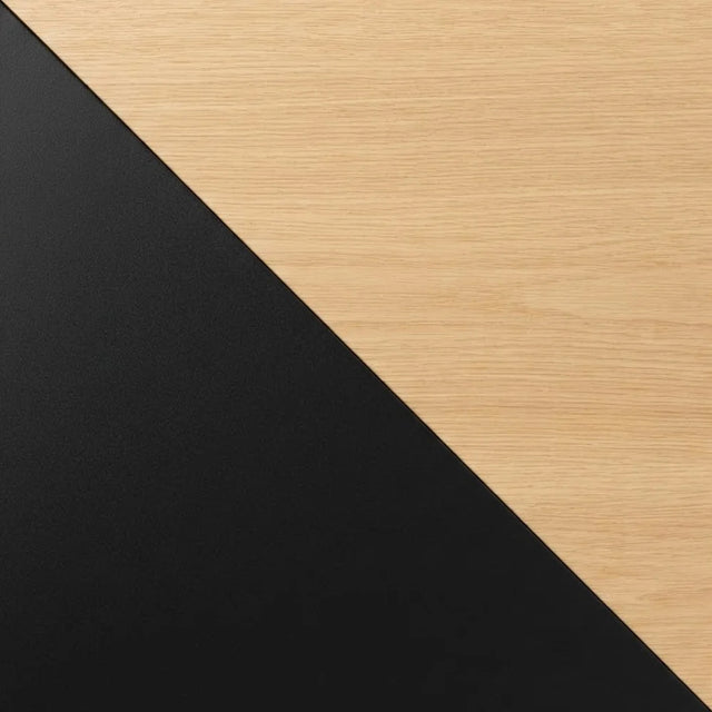 Farbmuster String Wohnzimmer Set Eiche mit Bodenleiter Schwarz