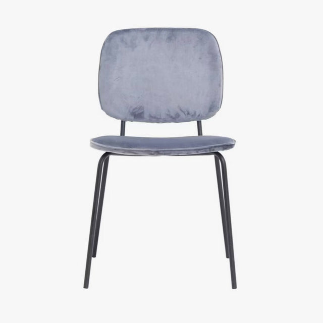 Stuhl aus Stahlrohr mit Polster Comma Grau - House Doctor - DesignWe.Love