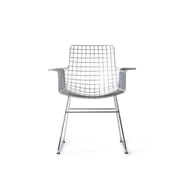 Stuhl Metall Wire mit Armlehnen chrom - HK Living - DesignWe.Love
