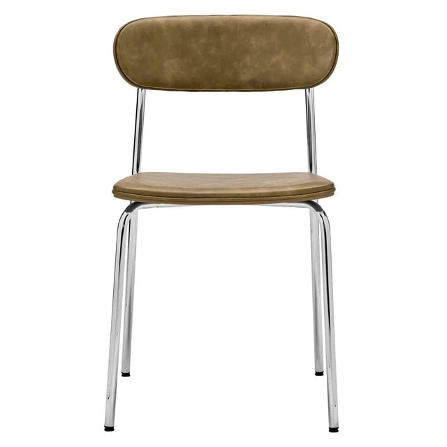 Stuhl Pova Chrom/Khaki gepolstert 2er Set - House Doctor - DesignWe.Love