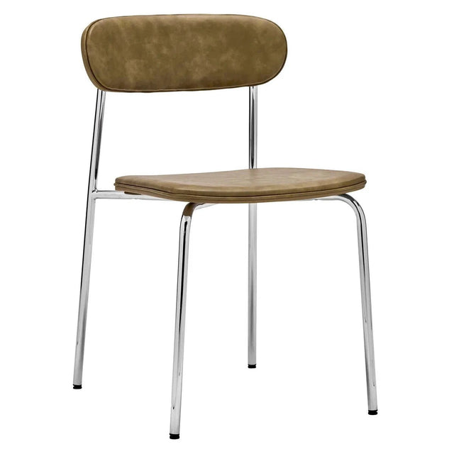 Stuhl Pova Chrom/Khaki gepolstert 2er Set - House Doctor - DesignWe.Love