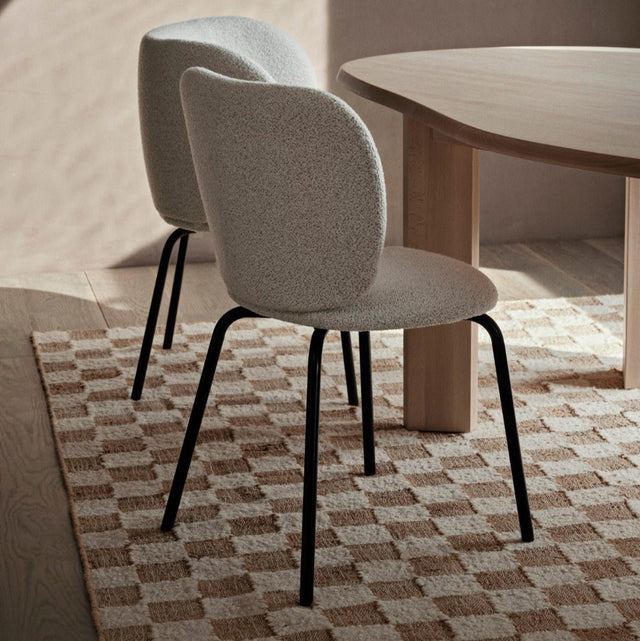 Teppich Check Wolle Jute offwhite 140x200 - ferm LIVING - DesignWe.Love