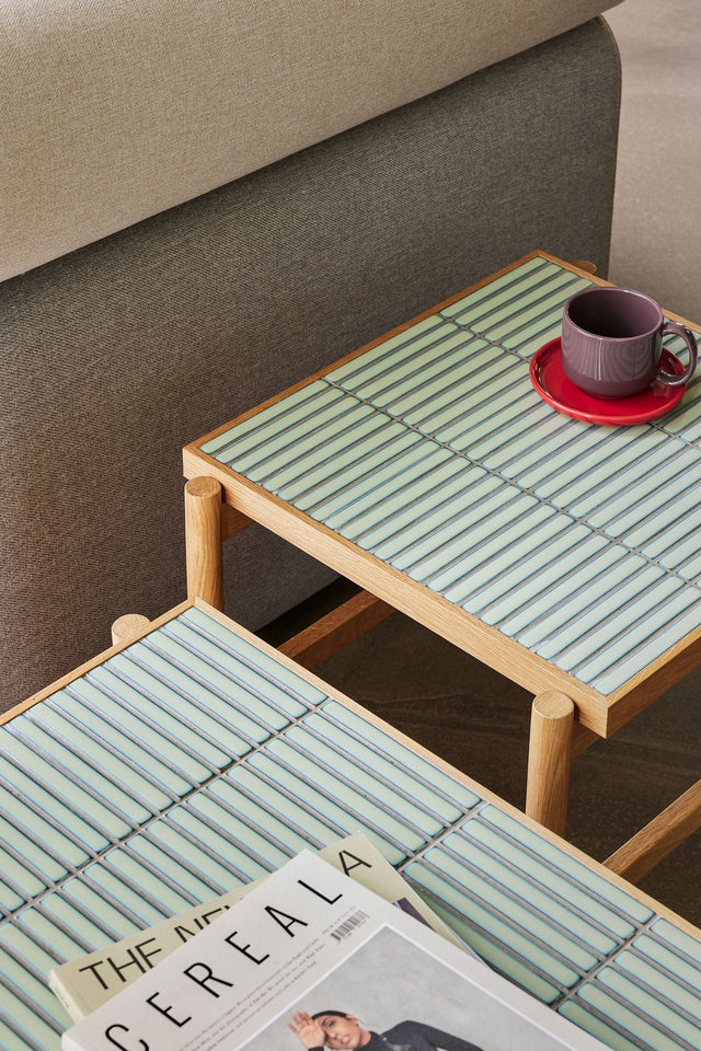 Tile Couchtisch Large 66 x 61 Mint/Naturfarben - Hübsch - DesignWe.Love