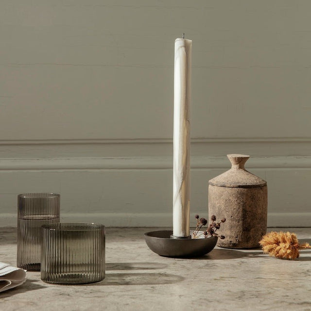Trinkgläser Ripple Low 4er Set grau - ferm LIVING - DesignWe.Love