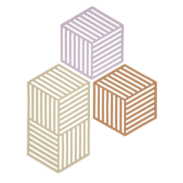 Untersetzer Hexagon 3er - Set Lupine/Warm Sand/Light Terracotta - Zone Denmark - DesignWe.Love