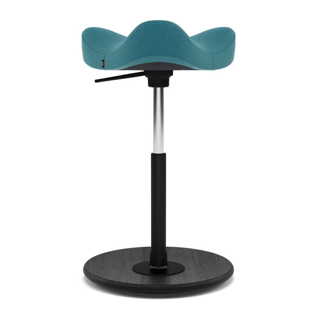 Varier Move Compact Sattelhocker, Holzbasis Schwarz, Bezug Technicolour 0830, Packshot