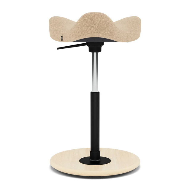 Varier Move Sattelhocker höhenverstellbar, Holzbasis Natur, Bezug Vidar 0323, Packshot