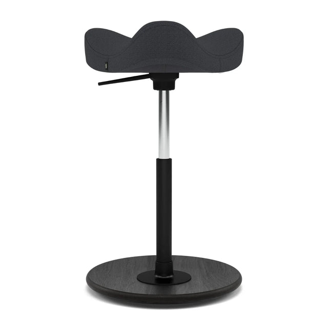 Varier Move Sattelhocker höhenverstellbar, Holzbasis Schwarz, Bezug Select 60999, Packshot