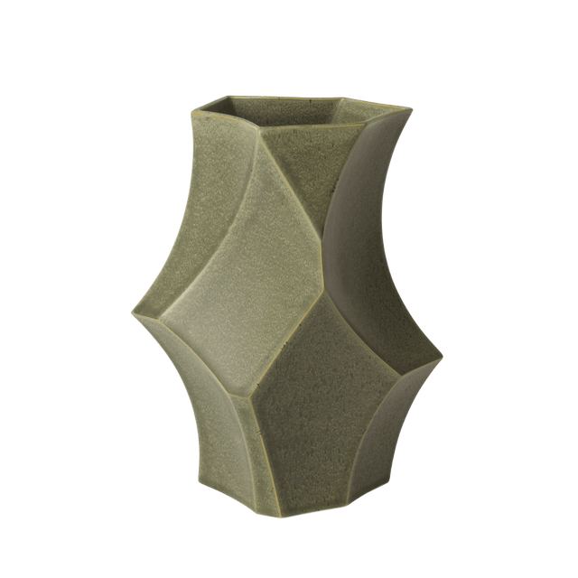 Cueva Vase Small in Dark Sage von ferm LIVING – Keramikvase in Salbeigrün