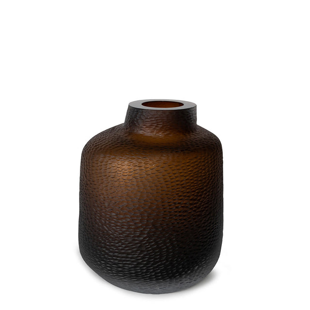 Vase Lugano Medium Dark Brown/Clear – Guaxs Bohemian Crystal