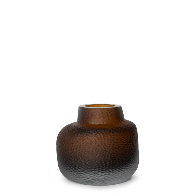 Vase Lugano Small Dark Brown/Clear – Guaxs Bohemian Crystal