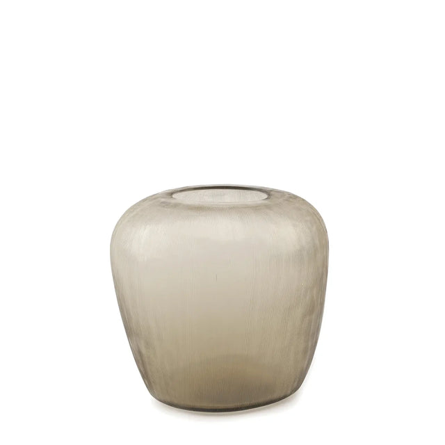 Guaxs Vase Melrose M in Smokegrey – handgeschliffene Glasvase, Höhe 22 cm