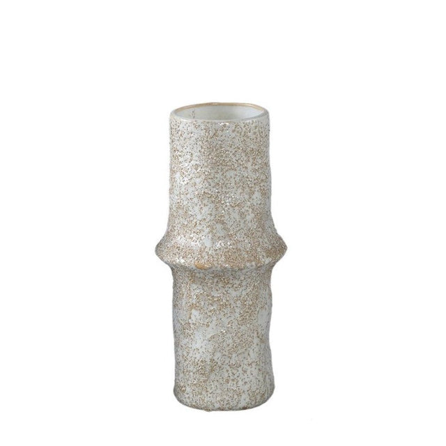 Vase Poales M - natürliche Keramikvase Weiß Ø 8 × H 24 cm - DesignWe.Love