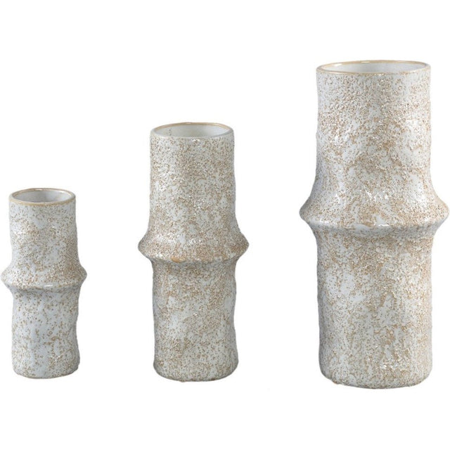 Vase Poales M - natürliche Keramikvase Weiß Ø 8 × H 24 cm - DesignWe.Love