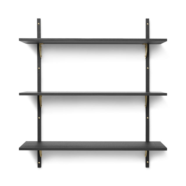 Wandregal Triple Wide schwarz/messing Sector Shelf - ferm LIVING - DesignWe.Love