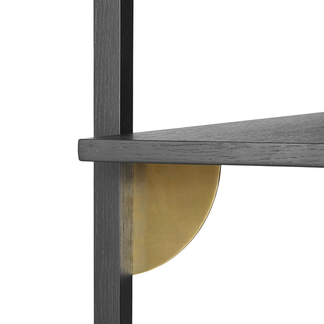 Wandregal Triple Wide schwarz/messing Sector Shelf - ferm LIVING - DesignWe.Love