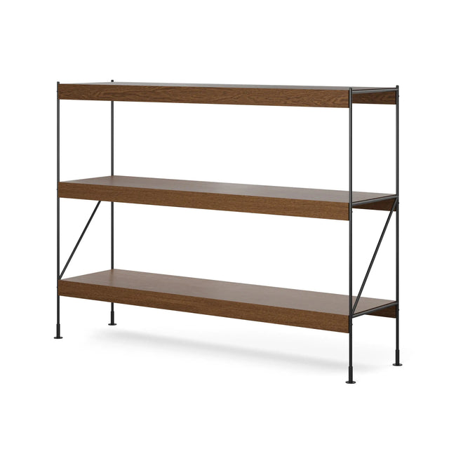 Zet Storage System von Audo Copenhagen in Höhe H114 mit Eiche Geräuchert Regalböden