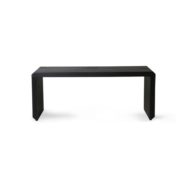 Slatted Bench Moderne Bank Holz schwarz - HKliving