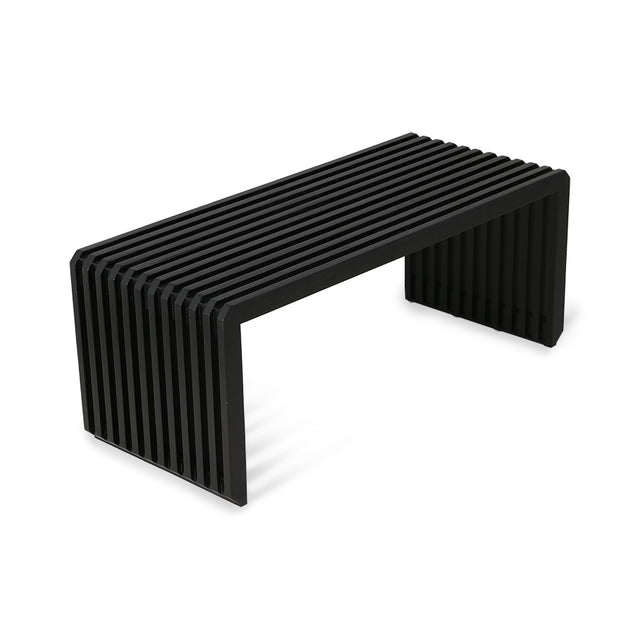 Slatted Bench Moderne Bank Holz schwarz - HKliving