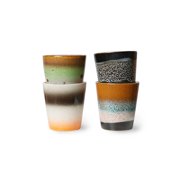 4er Set Ristretto Tassen 70s Ceramics Rocket Man / Good Vibes - HKliving