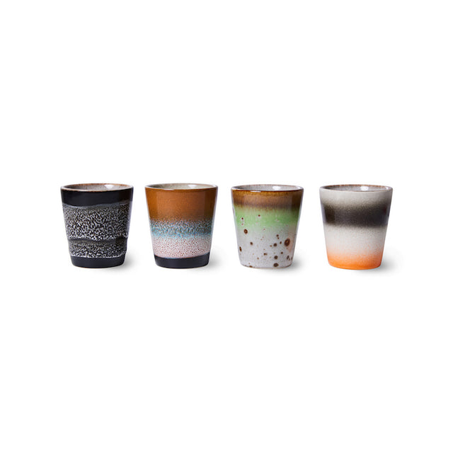 4er Set Ristretto Tassen 70s Ceramics Rocket Man / Good Vibes - HKliving
